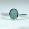 Natural Australian Boulder Opal Silver Ring
