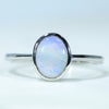 Natural Australian Boulder Opal Silver Ring