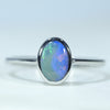 Natural Australian Boulder Opal Silver Ring