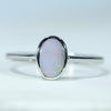 Natural Australian Boulder Opal Silver Ring