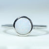 Natural Australia White Opal Silver Ring