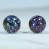 Australian Boulder Opal Matrix Gold Earring Studs (8mm x 8mm) Code EE24