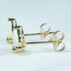 Coober Pedy Heart shaped Crystal Opal and Diamond 14K Gold Earrings (5.5 x 5mm) Code EE33
