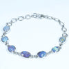 Natural Australian Boulder Opal Silver Bracelet
