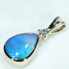 10k Gold  - Solid Lightning Ridge Opal - Natural Diamond