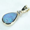 10k Gold - Solid Lightning Ridge Opal - Natural Diamond