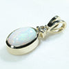 10k Gold - Solid Lightning Ridge White Opal - Natural Diamond