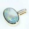 10k Gold - Solid Lightning Ridge Opal - Natural Diamonds