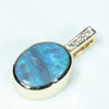 10k Gold - Solid Lightning Ridge Opal - Natural Diamonds
