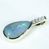 Gold Opal Pendant Side View