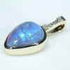 10k Gold - Solid Crystal Opal - Natural Diamonds