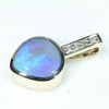 Natural Australian Opal and Diamond Gold Pendant (9mm x 8mm) Code - AA117