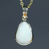 Natural Australian Lightning Ridge White Opal Gold Pendant