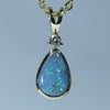Natural Australian Lightning ridge Gold and Diamond Opal Pendant