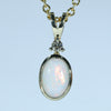 Natural Australian Lightning Ridge Gold Opal and Diamond Pendant