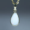 Natural Australian White Opal Gold Pendant