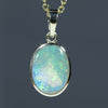 Natural Australian Crystal Opal Gold Pendant