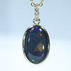 Natural Australian Black Opal Gold and Diamond Pendant