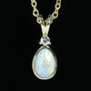 Natural Australian Lightning Ridge Gold Opal and Diamond Pendant