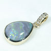 10k Gold - Solid Lightning Ridge Dark Opal - Natural Diamonds