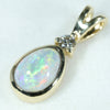 18k Gold - Solid Lightning Ridge Dark Opal - Natural Diamond