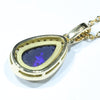 Lightning Ridge Black Opal and Diamond 18K Gold Pendant (11mm x 7mm) Code - AA122