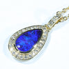 Lightning Ridge Black Opal and Diamond 18K Gold Pendant (11mm x 7mm) Code - AA122