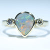 Natural Australian Lightning Ridge Opal Gold and Diamond Ring