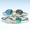 Natural Australian Multi Opal Gold and Diamond Ring