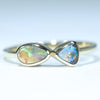 Natural Australian Double Boulder Opal Gold Ring