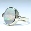 10k Gold - Solid Lightning Ridge Dark Opal - Natural Diamonds