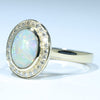 10k Gold - Solid Lightning Ridge Opal - Natural Diamonds