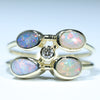 Natural Australian Boulder Opal Gold and Diamond Ring