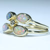 10k Gold  - 4 Solid Boulder Opals - Natural Diamonds