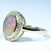 10k Gold - Solid Lightning Ridge Dark Opal - Natural Diamonds