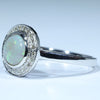 Lightning Ridge Dark Opal and Diamond Gold 14K White Gold Ring - Size 6.75 US Code - EM149