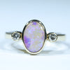 Lightning Ridge Crystal Opal and Diamond Gold Ring - Size 7 US Code - EM116