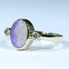 Lightning Ridge Crystal Opal and Diamond Gold Ring - Size 7 US Code - EM116