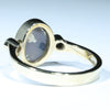 Lightning Ridge Dark Opal and Diamond Gold Ring - Size 7.5 US Code - EM121