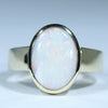 Natural Australian Lighting Ridge White Opal Gold Ring