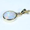 Lightning Ridge Dark Opal and Diamond 18k Gold Pendant (10mm x 8mm ) Code - AA84
