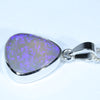 White Gold Opal Pendant Side View