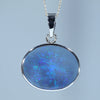 Natural Australian Lighting ridge White Gold Pendant