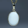 Natural Australian Coober Pedy White Opal Gold Pendant