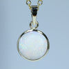 Natural Australian Coober Pedy White Opal Gold Pendant