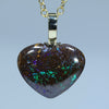 Stunning Matrix Opal Gold Heart Pendant