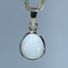 Natural Australian Coober Pedy White Opal Gold Pendant