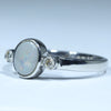 Sterling Silver - Solid Lighting Ridge Dark Opal - Natural Diamonds