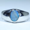 Natural Australian Lighting Ridge Dark Opal Silver Ring