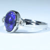 Sterling Silver - Solid Lighting Ridge Black Opal - Natural Diamonds